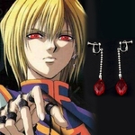 Boucle-d-oreille-Hunter-X-Hunter-Kurapika-1-paire-accessoire-de-Cosplay-fait-la-main-rouge