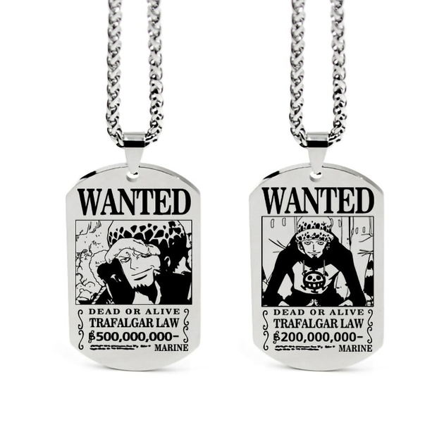 Cartoon Anime One Piece Collier Luffy Ace Pendentif Chaîne Ras Du Cou Homme  Colliers Wanted Charme Cadeaux Bijoux collares - 21DZ1115A06036