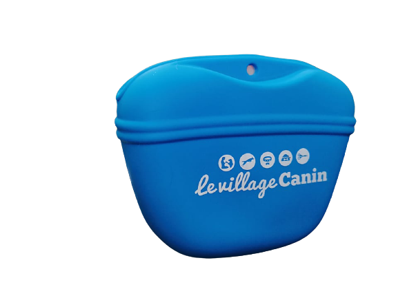 Pochette friandise chien silicone bleue