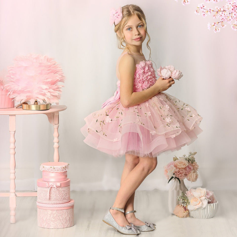 robe-tulle-rose-cérémonie-enfant-sam-neder