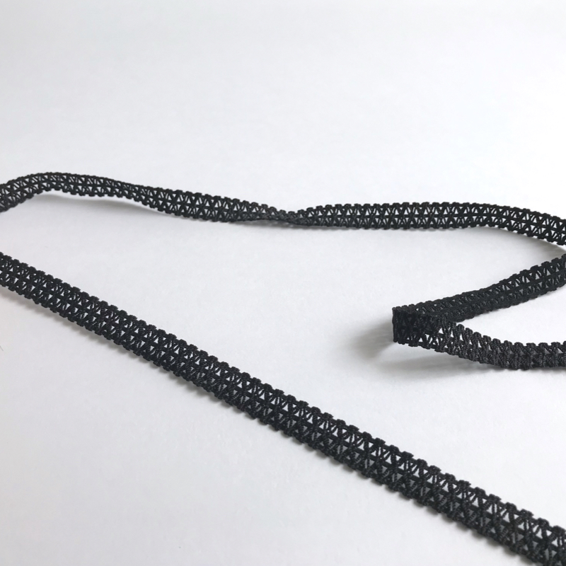 Elastique décoratif façon crochet coloris noir