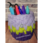 pot à crayons violet et vert