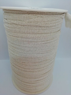 Trapilho jersey lycra beige lamé argent