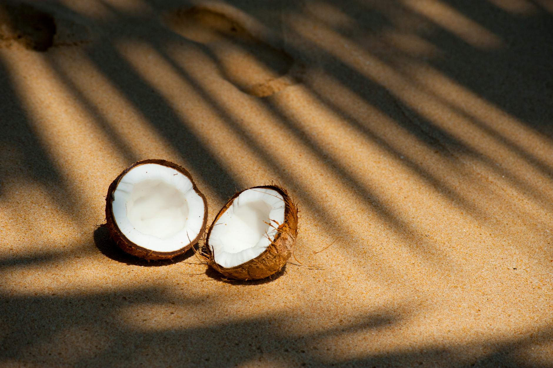 Noix De Coco Ouverte Sur Les Sables