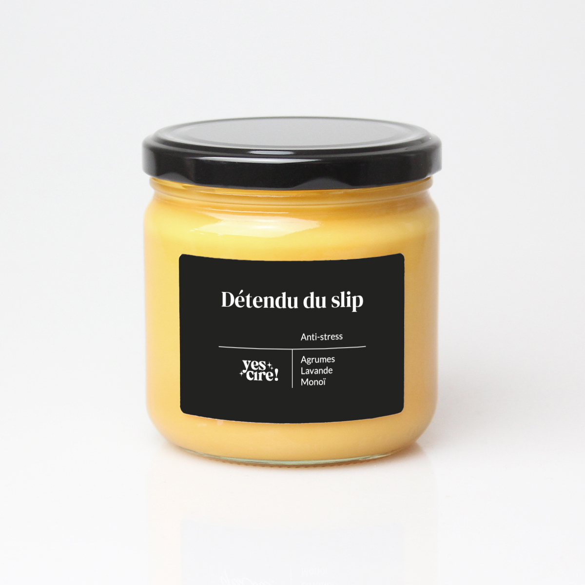 Bougie vegan YesCire, bougie-thérapie "Détendu du slip", bougie d’aromathérapie anti-stress fabriquée en France