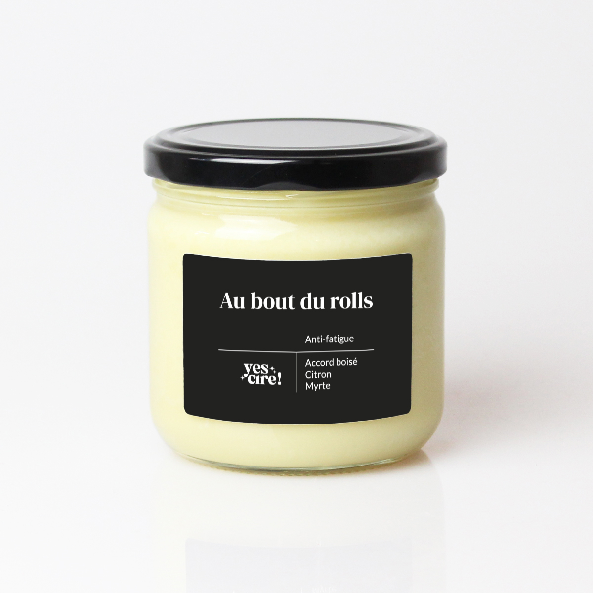 Bougie YesCire, bougie-thérapie "Au Bout du Rolls", bougie d’aromathérapie anti-fatigue fabriquée en France