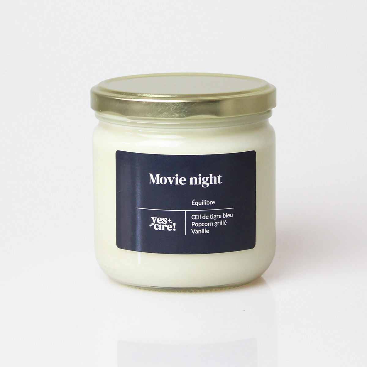 Movie night | Bougie œil de tigre bleu &quot;équilibre&quot;