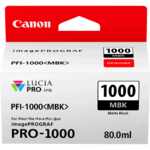 Cartouche d'encre Canon PFI-1000MBK Matte Black, 80ml pour imprimante Canon Pro-1000