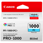 Cartouche d'encre Canon PFI-1000PC Photo Cyan, 80ml pour imprimante Canon Pro-1000