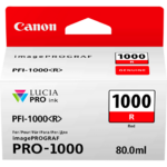 Cartouche d'encre Canon PFI-1000R Red, 80ml pour imprimante Canon Pro-1000