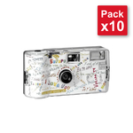 Appareil jetable + flash, 400 ISO - 27 poses, "Love" blanc - Pack de 10 appareils