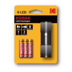 Kodak - Lampe de poche 9 LED Noire - Inclus 3xAAA