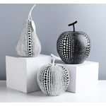 Fruits-abstraite-Statue-ornements-Simple-chambre-d-cor-blanc-noir-pomme-poire-r-sine-Figurine-bureau