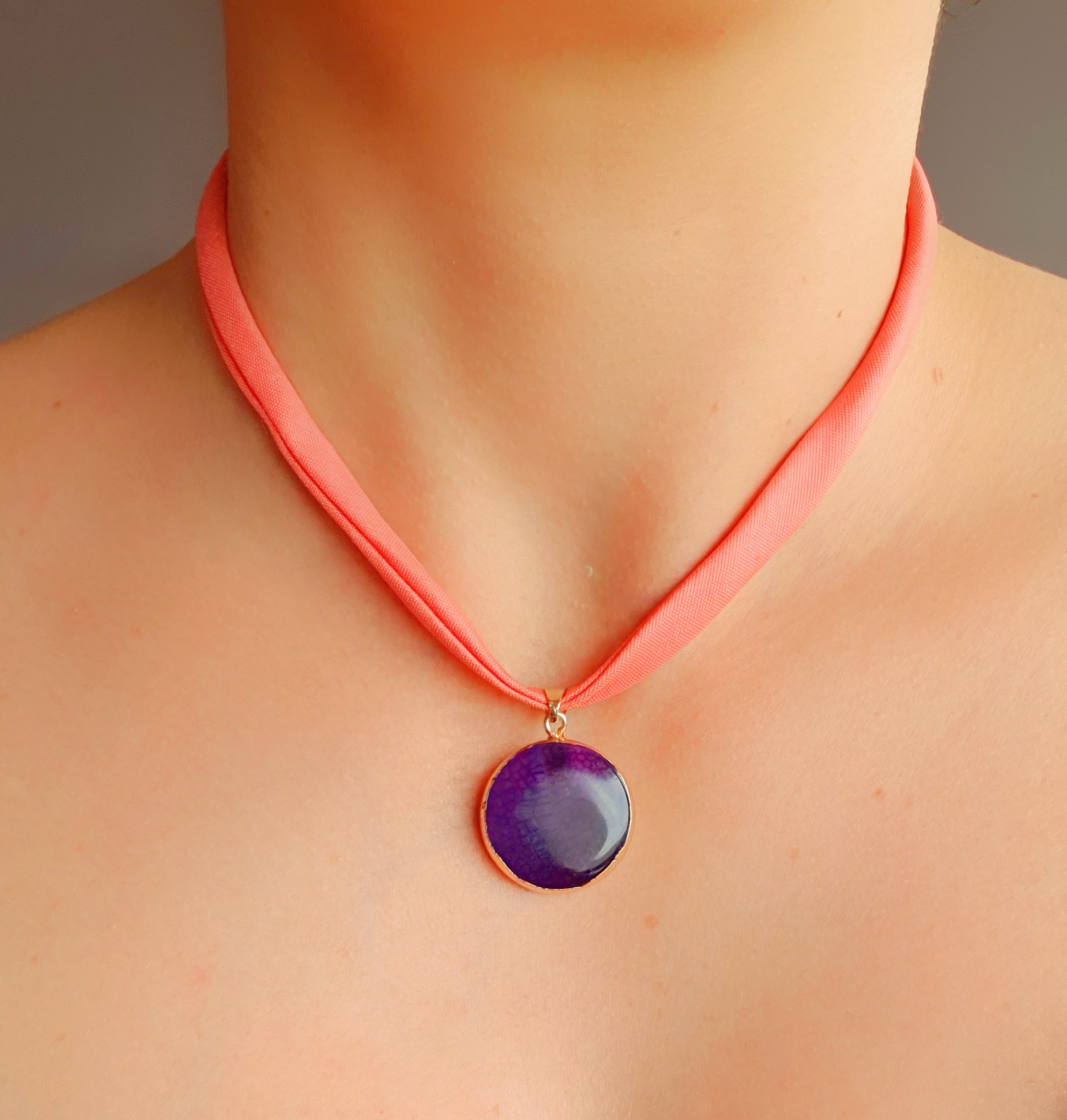 Collier soie-femme-pendentif agate-Isabelle-Bijoux-2