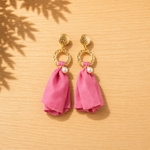 Rose bohème boucles doreille retravaillé 2