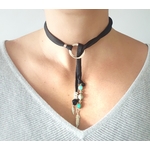 Collier soie-femme-perles naturelles-jaspe imperiales-plumes-Heloise-Bijoux