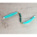Bracelet cheville soie-femme-perles naturelles-malachites-Lucile-Bijoux-à plat