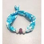 Bracelet soie-femme-rondelle swarovksi-bijoux-à plat