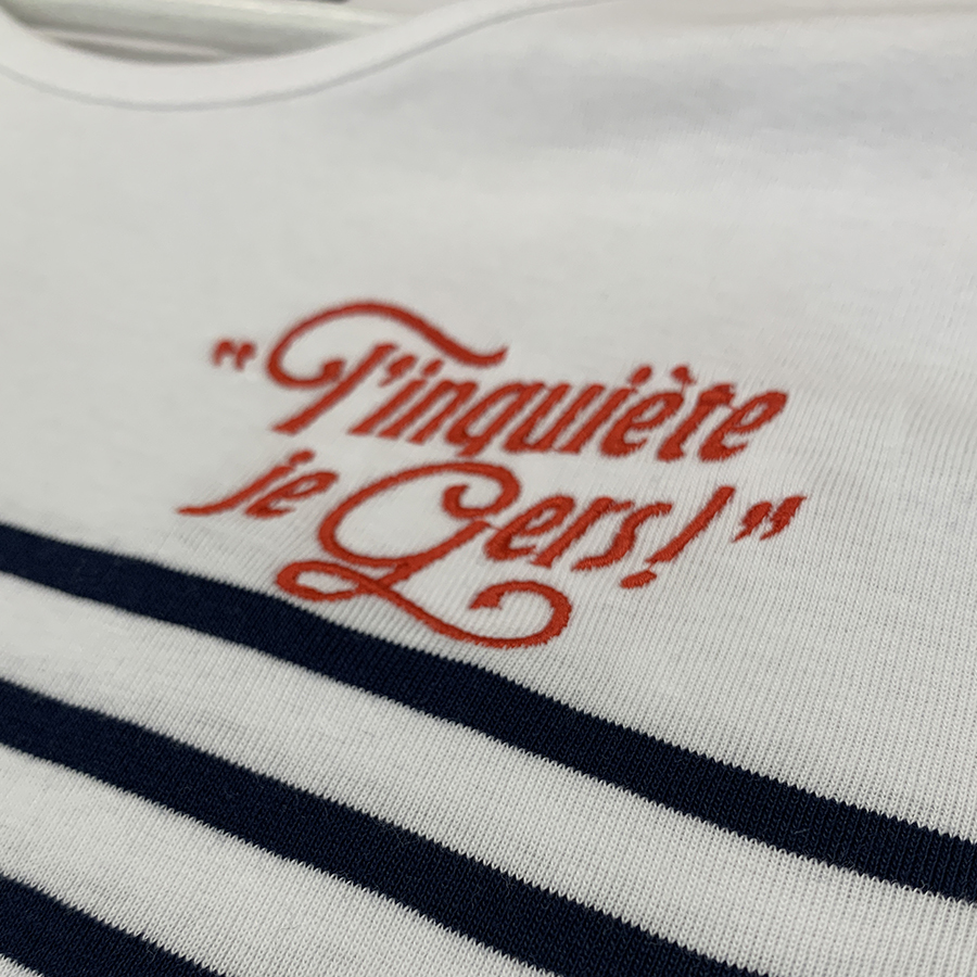 Marinière manche courte broderie coeur tinquiète je gers catégorie tee-shirt gers zoom 3