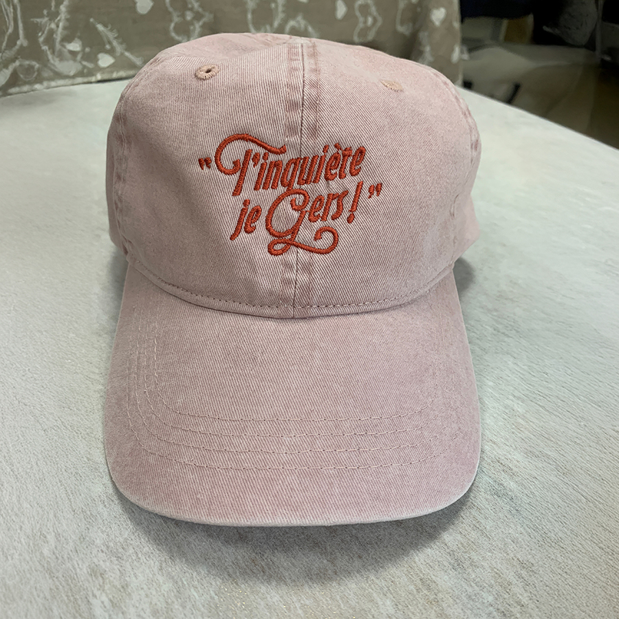 casquette brodée tinquiète je Gers rose