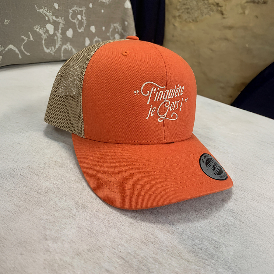casquette brodée tinquiète je Gers orange:beige4