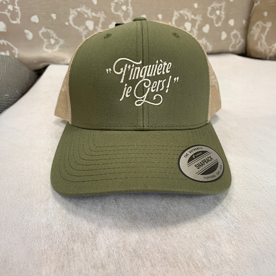 casquette brodée tinquiète je Gers kaki:beige1