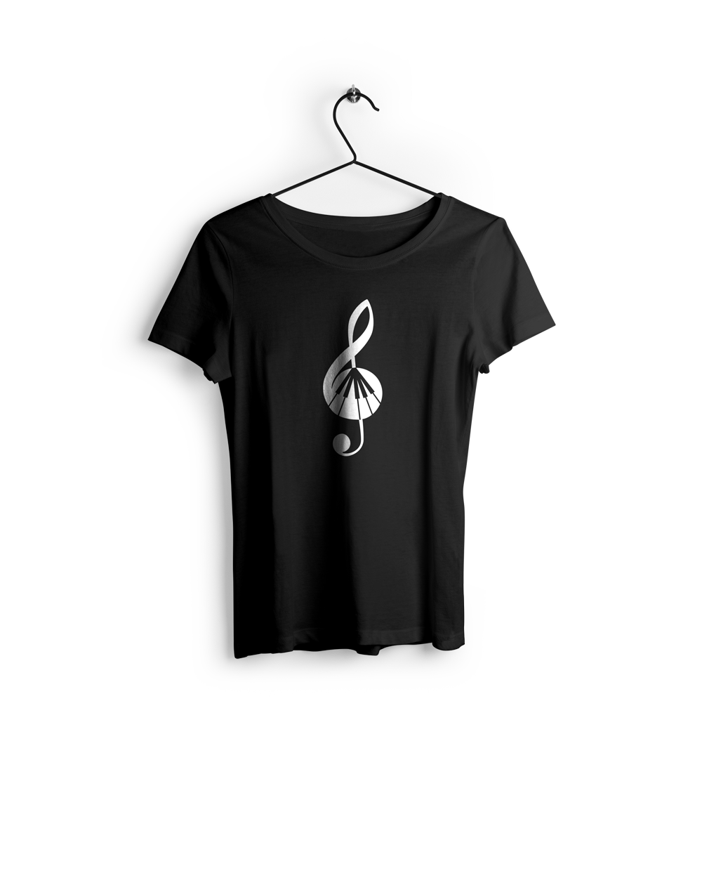 TEE-SHIRT FEMME CLÉ DE SOL PIANO