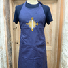 Tablier brodé croix d'artagnan bleu