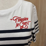 Marinière manche courte broderie coeur tinquiète je gers catégorie tee-shirt gers zoom femme