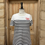 Marinière manche courte broderie coeur t'inquiète je gers catégorie tee-shirt gers femme
