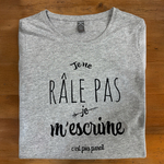 je ne râle pas je mescrime teeshirt gris plié catégorie femme