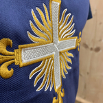 Tablier brodé croix dartagnan bleu zoom2