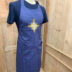 Tablier brodé croix dartagnan bleu 2