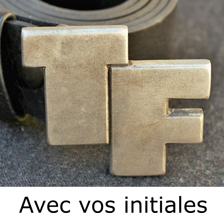 metaldart boucle ceinture personnalisée avec initiales