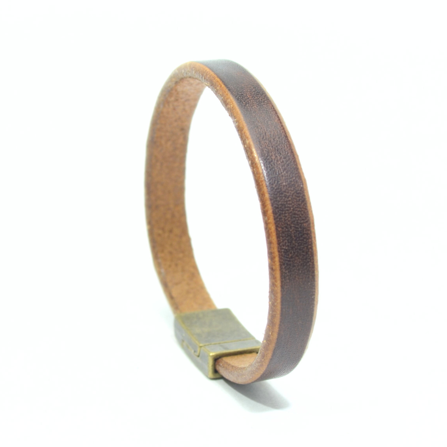 Metaldart bracelet cuir homme marron vieilli