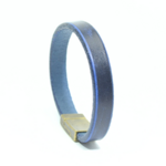 Metaldart bracelet cuir bleu vieilli artisanal