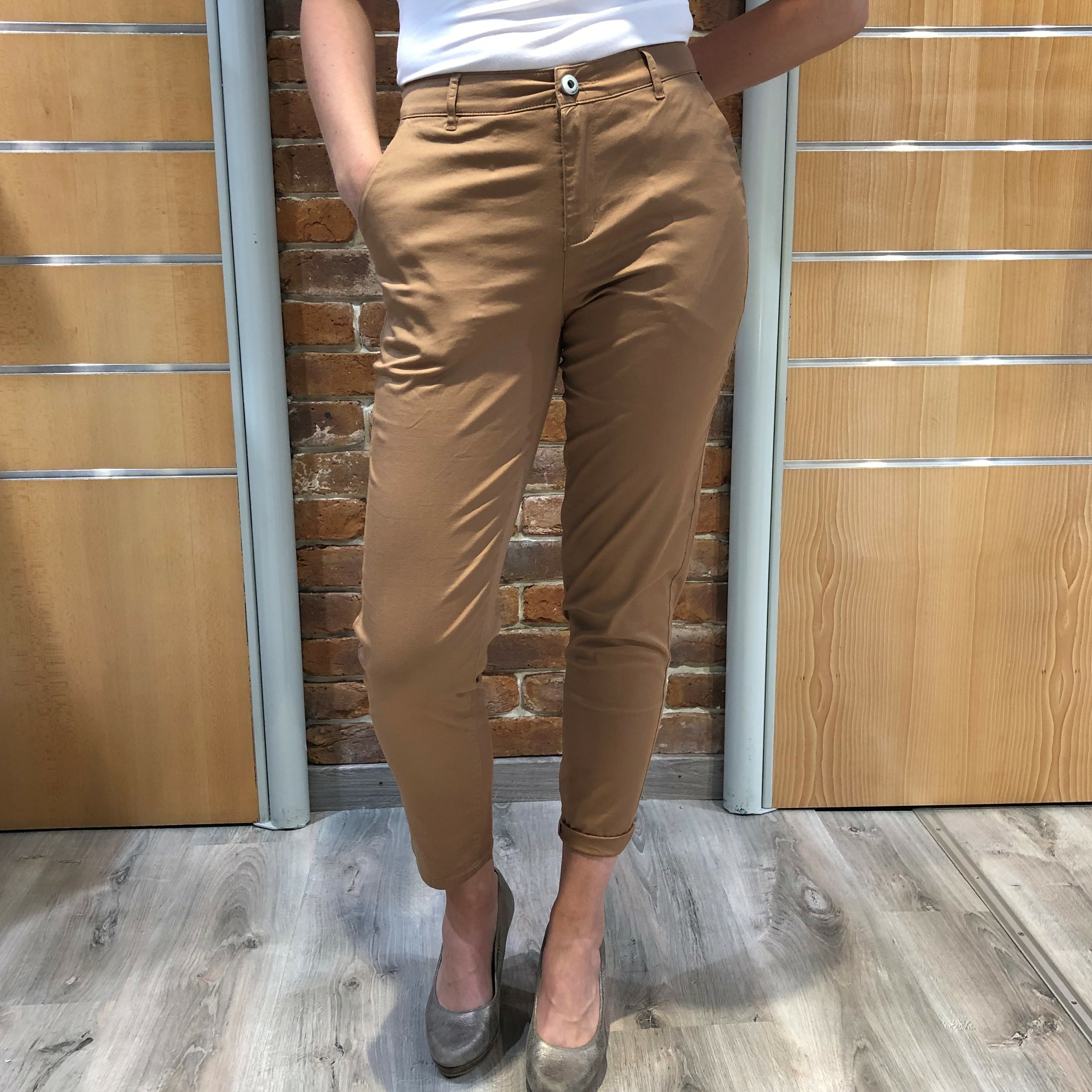 pantalon 7/8 en toile beige