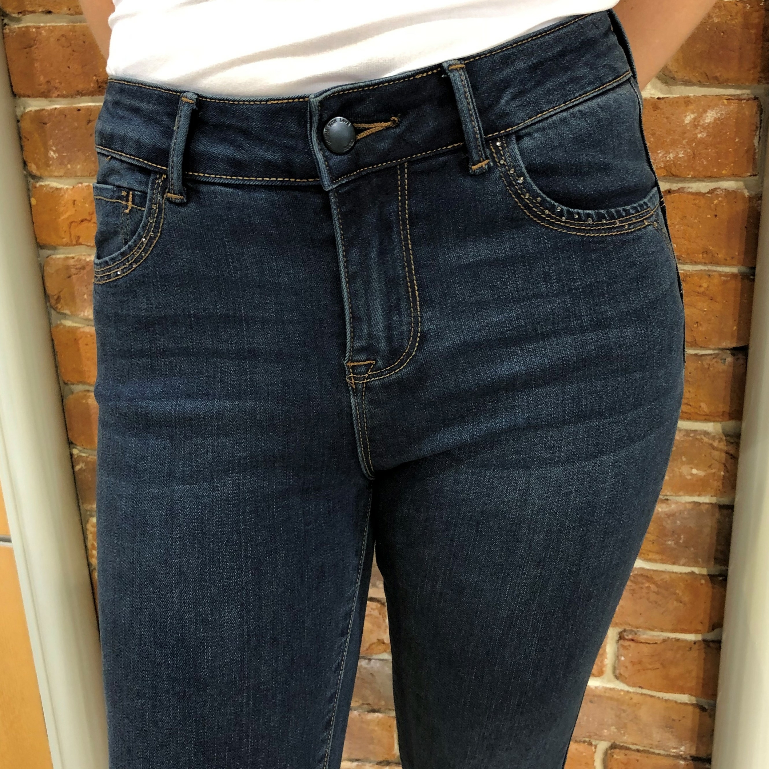 slim en jean taille mi haute