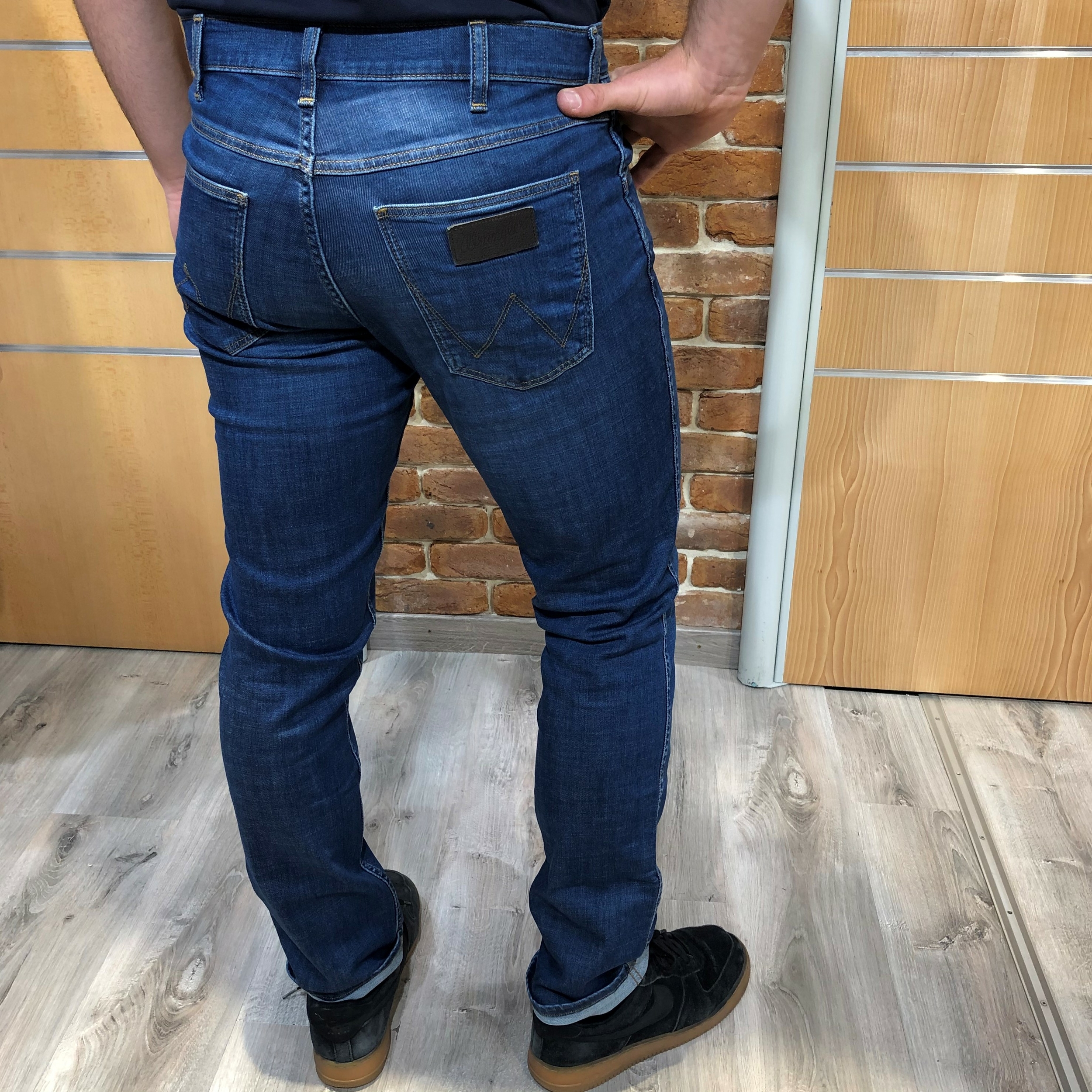 jeans straight homme bleu à poche