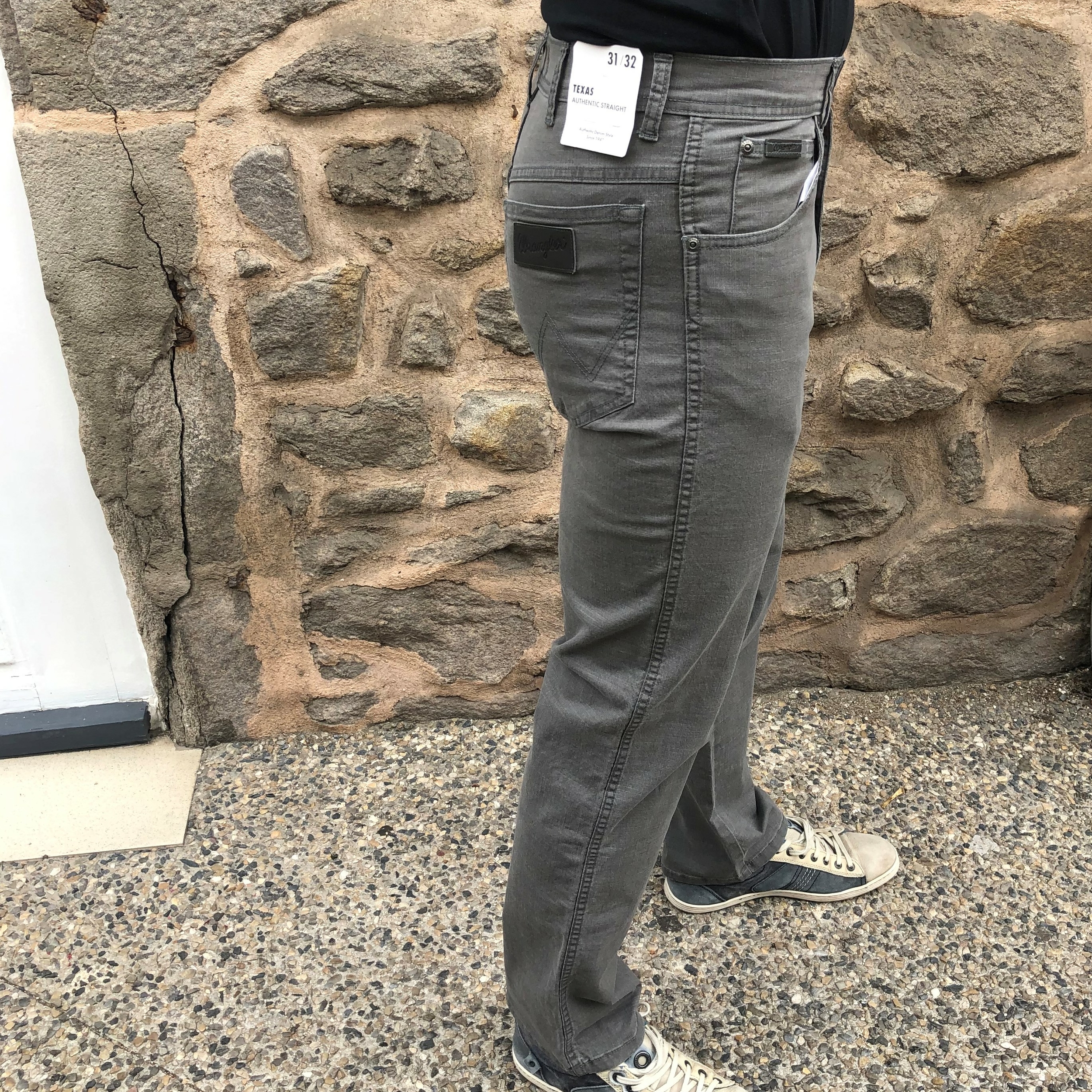 pantalon en jean gris avec poche