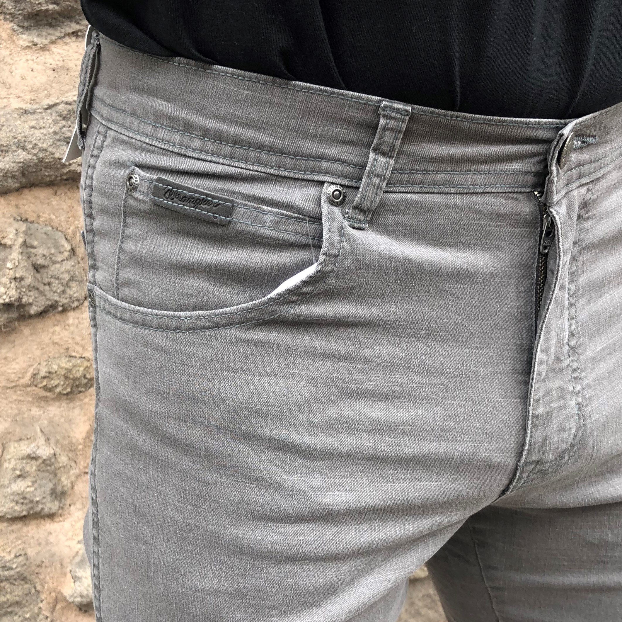 pantalon en jean gris avec poche