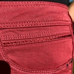 slim en toile rose avec poches