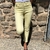 pantalon 7/8 en toile jaune