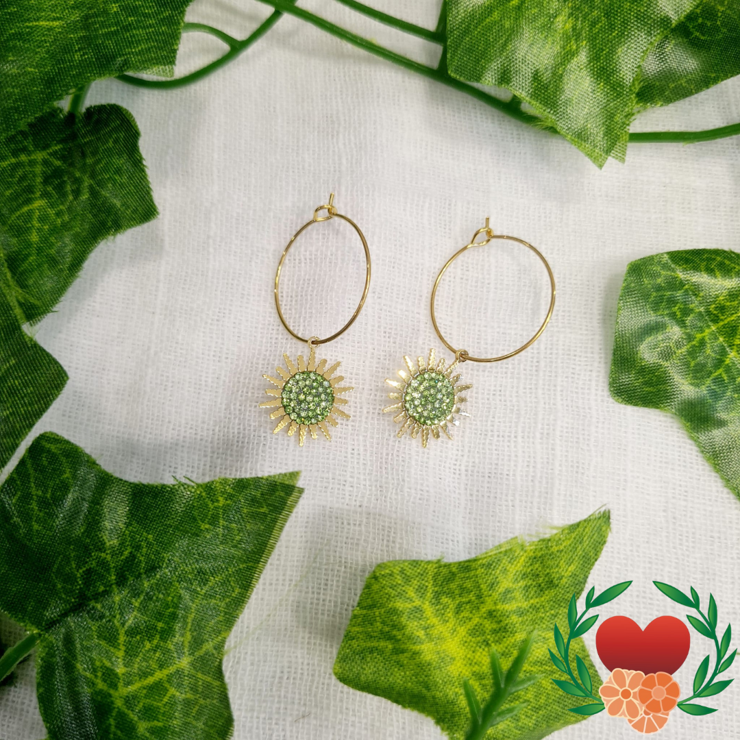 Boucles doreilles Aurore Vert