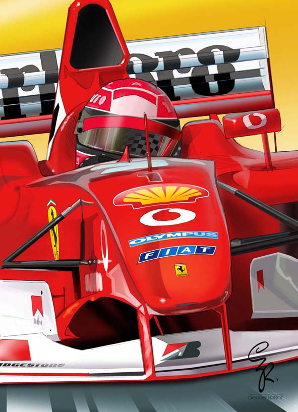 Affiche GP d'Italie 2022 - Charles Leclerc - Grégory Ronot