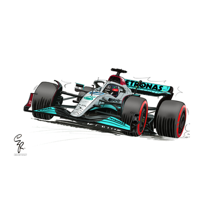 George Russell, Mercedes AMG F1 W13 version couleur
