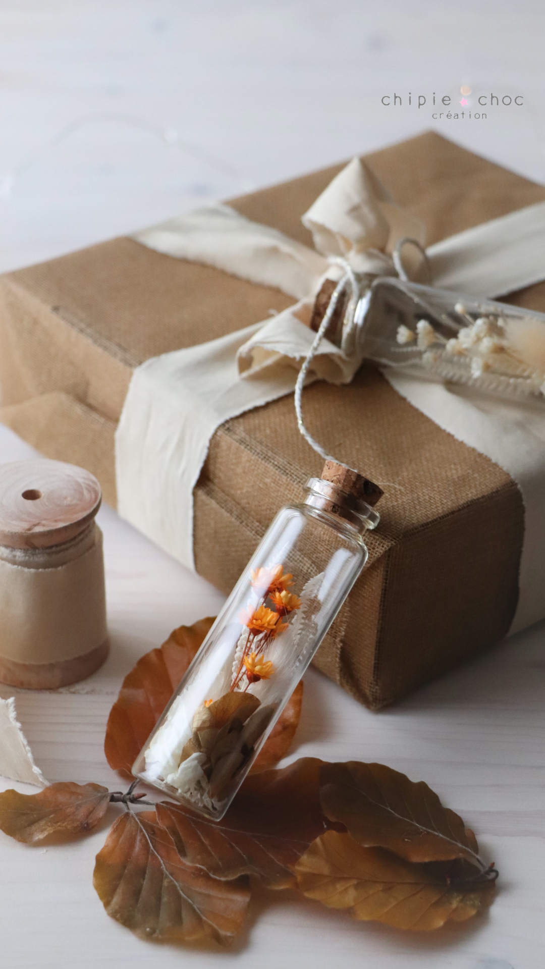 idée paquet cadeau fleurs séchées