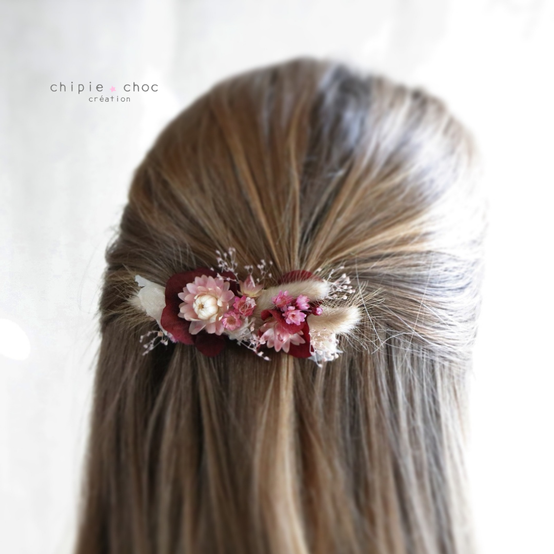 barrette fleurs séchées chipie choc création (2)