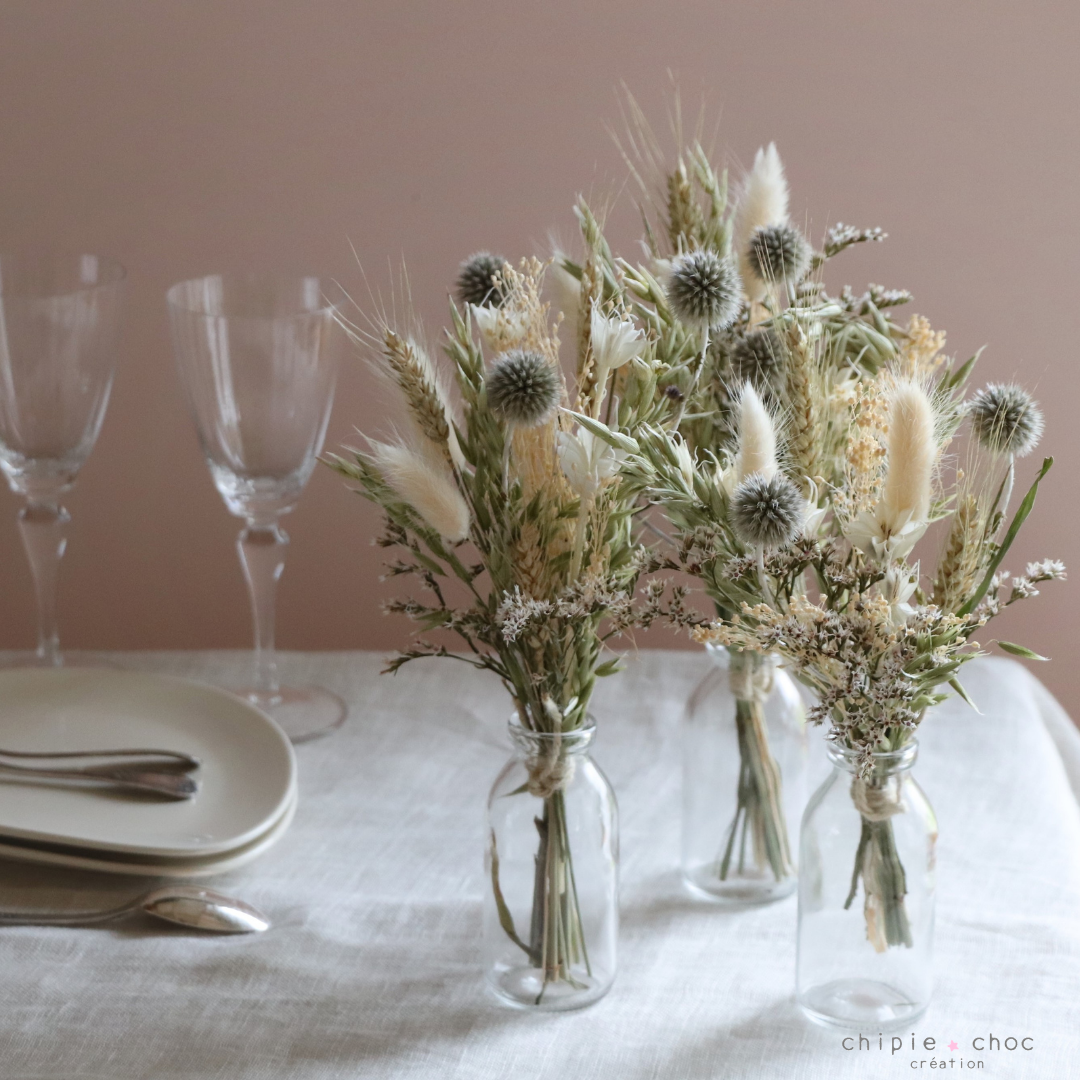 décoration de table mariage fleurs séchées
