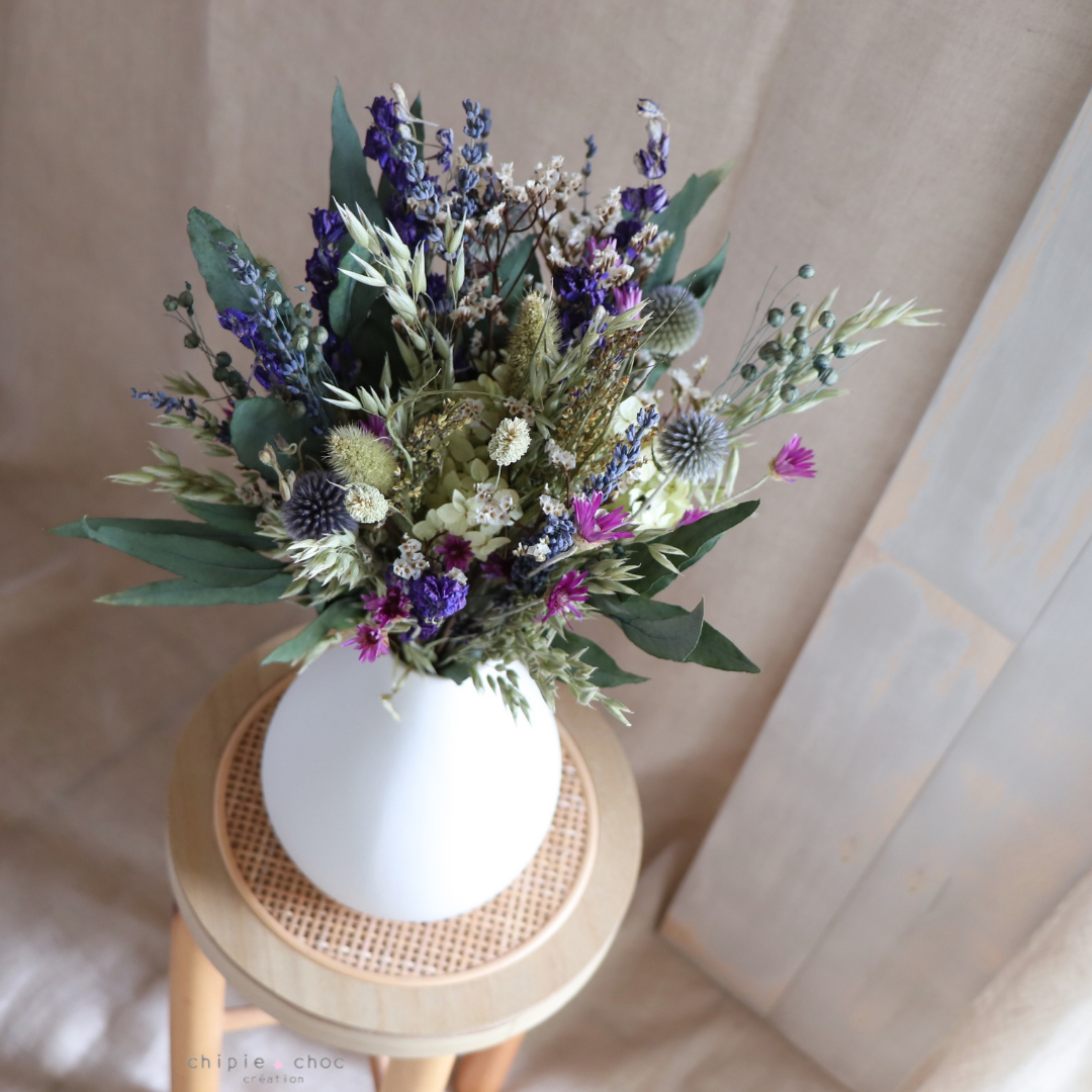 bouquet champêtre bleu